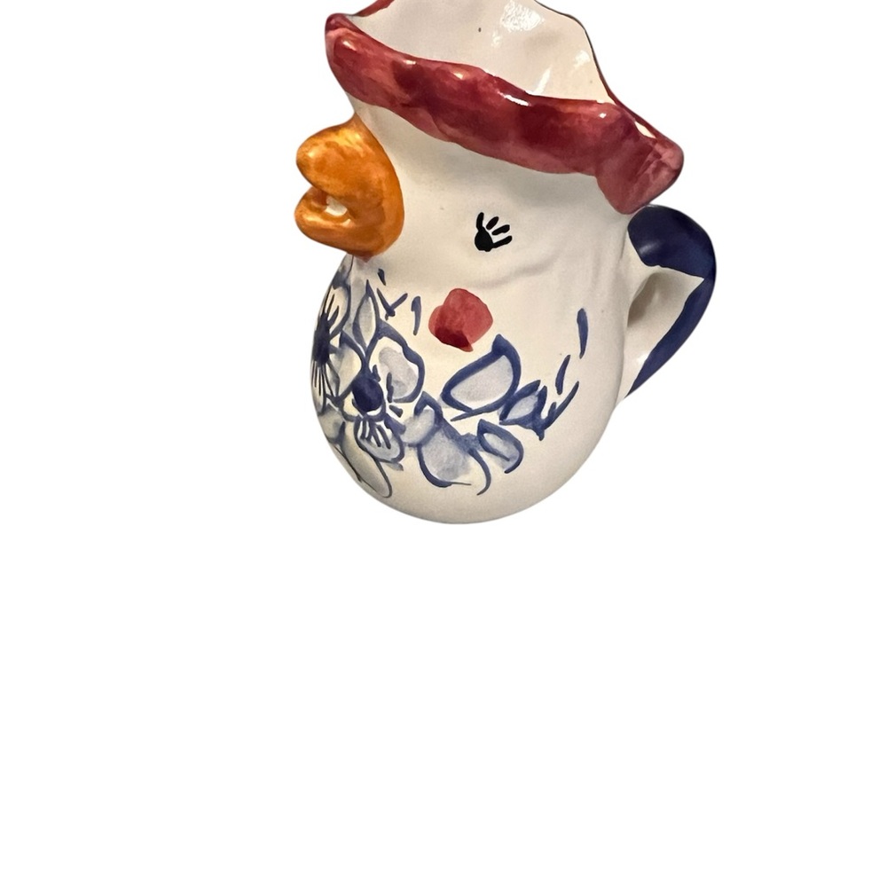 Vintage Italian Ceramic Chicken Pitcher by Giovanni Vietri From Italy